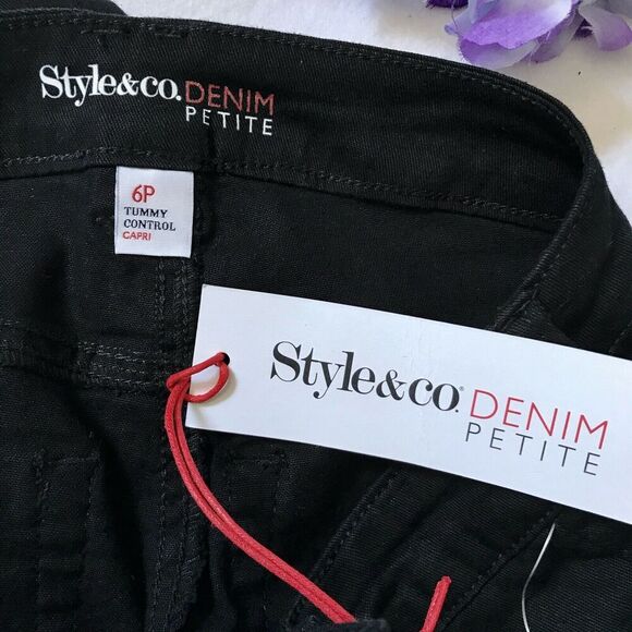 Style & Co Denim NWOT Black Capri for Women 6P - Picture 8 of 10